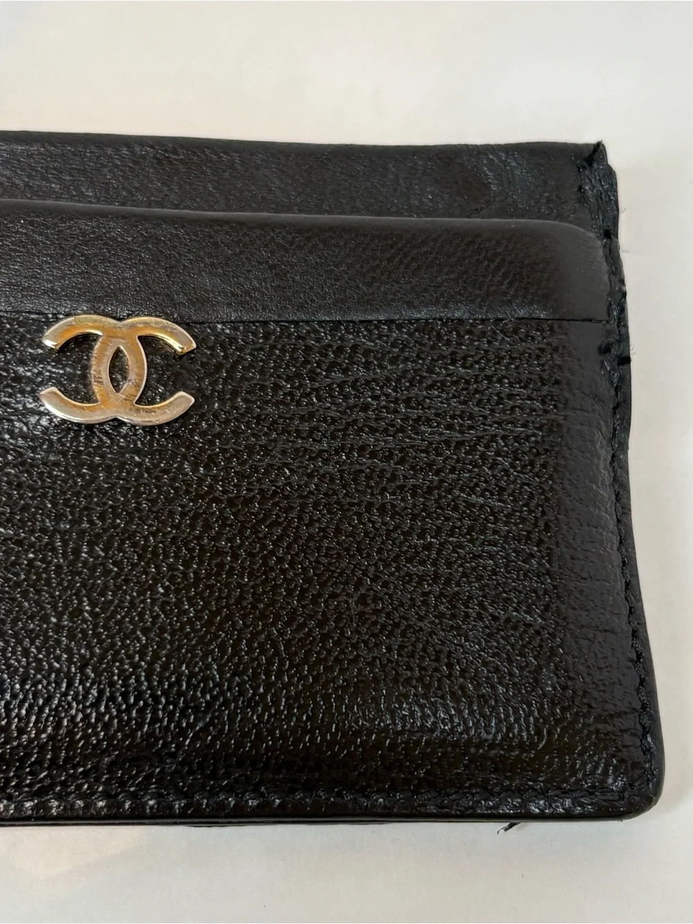 CHANEL Black Leather Card Holder